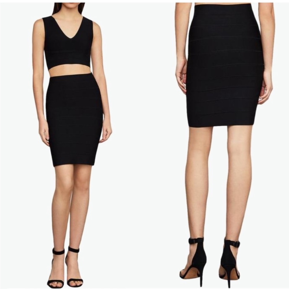BCBG MaxAzria high waist bodycon pencil black skirt women’s small sexy